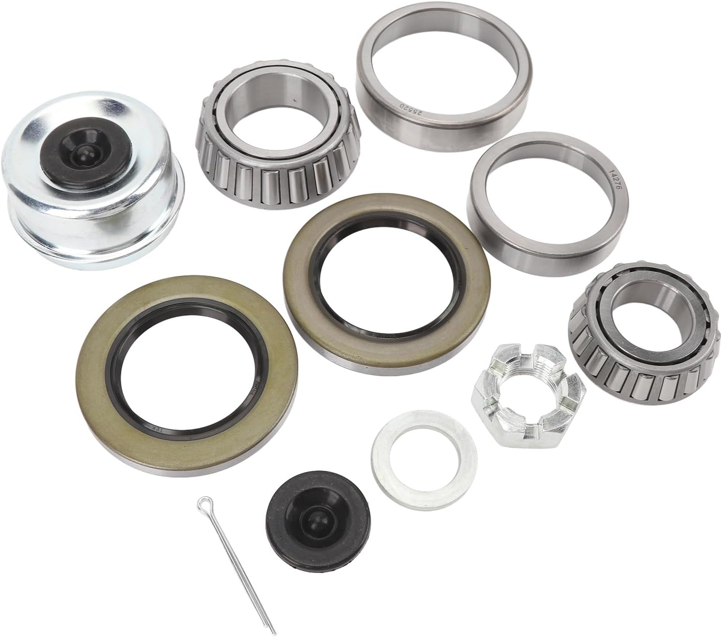 Boat Trailer Axles Hub Bearing Kit, Boat Trailer Axles Bearing Kit Hub Wheel Bearing Kit for Boat Trailer with 1.25in to 1.75in Tandem Axles 5200to to 7000lb D42 Spindle