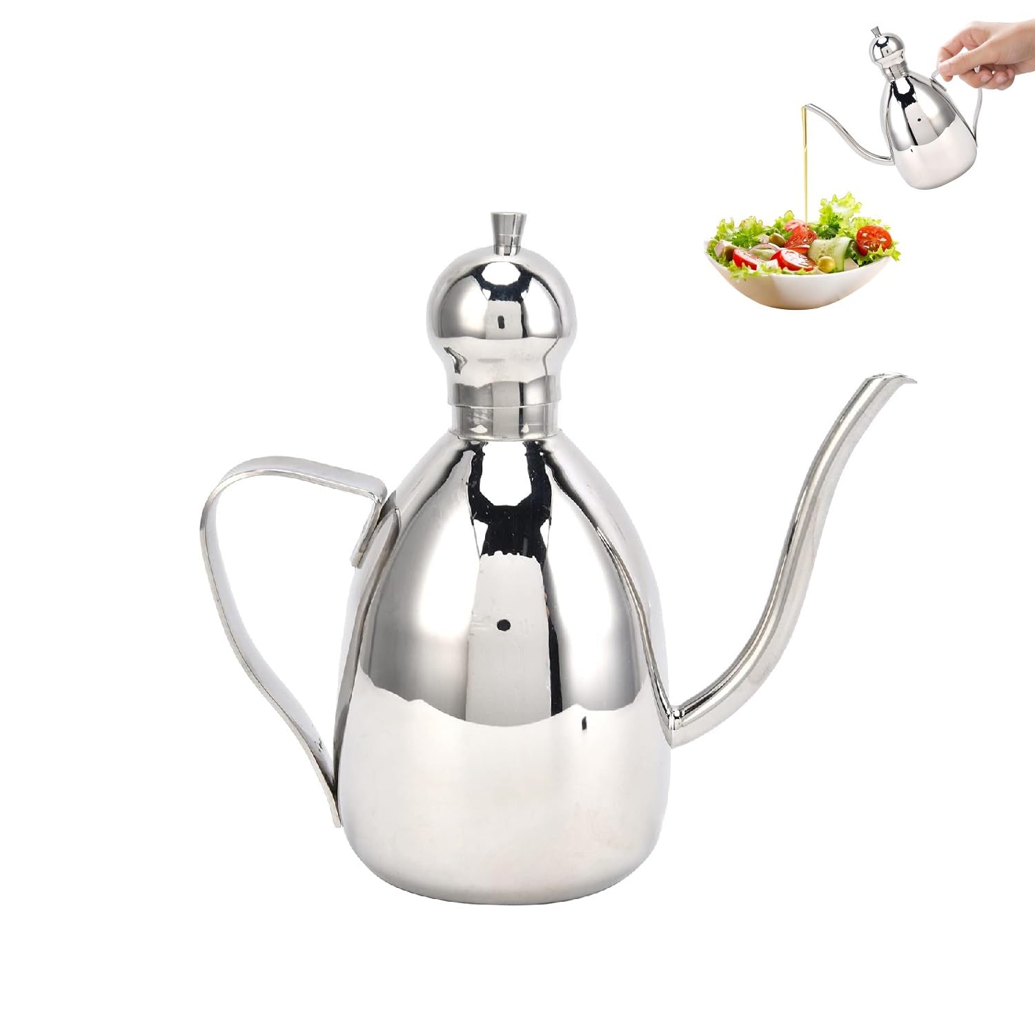 Butelka oleju ze stali nierdzewnej 250 ml/500 ml/1000 ml oliwa z oliwek dozownik sosu pojemnik z długim otworem dzbanek do herbaty czajnik filtrujący resztki oleju puszka (250 ml)