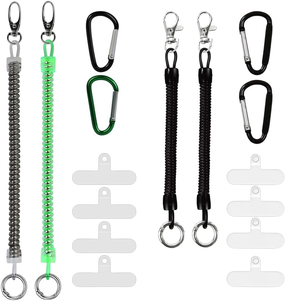 Amazon.com: JingRoom Phone Tether Lanyard 8*Patch+4*Carabiner Clip+4 ...