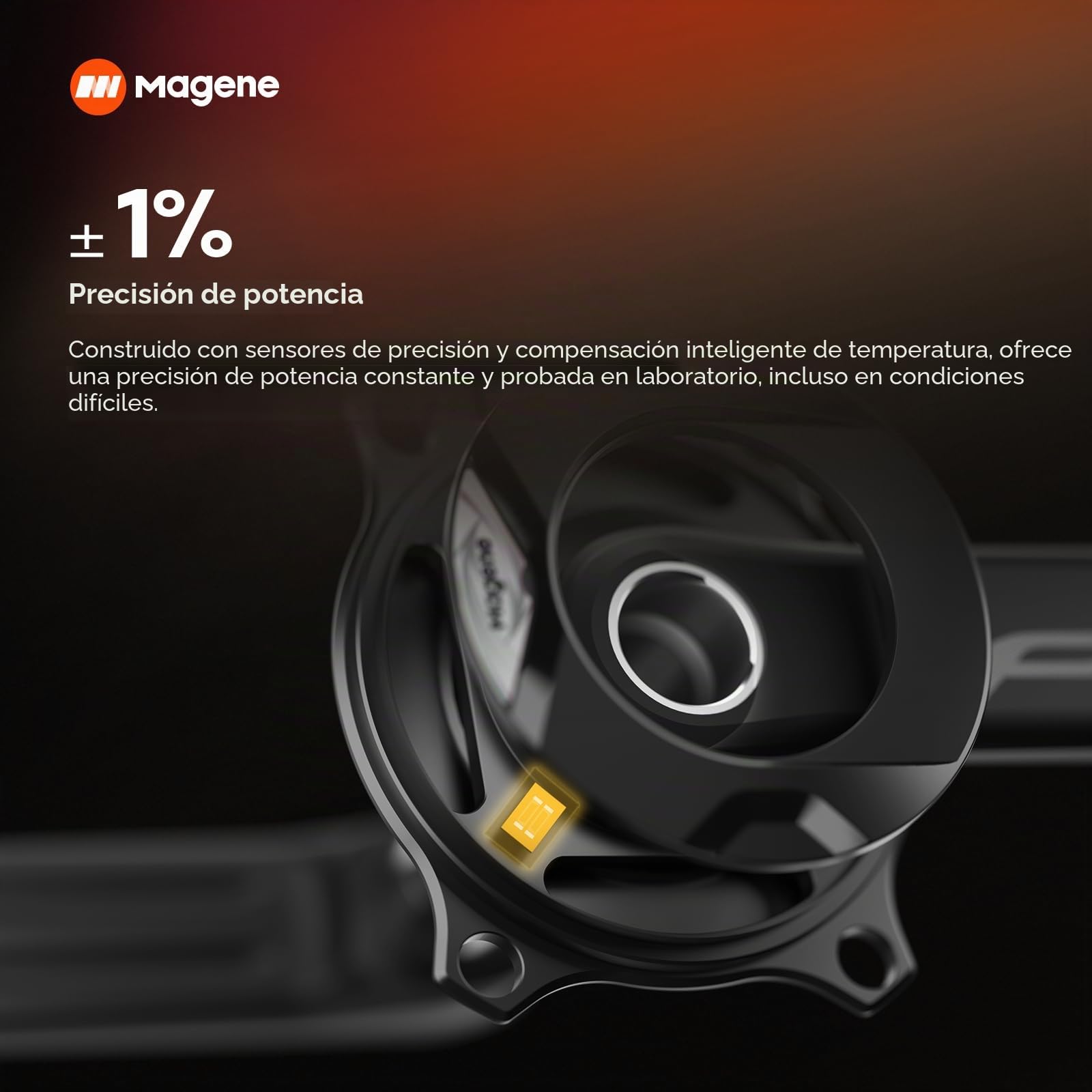 Magene PES P515/P505 Spider Medidor de Potencia y Juego de Bielas para Ciclismo, Base de 4 Tornillos, 110BCD, Pedalier con Equilibrio de Cadencia y Eje de Acero de 24 mm