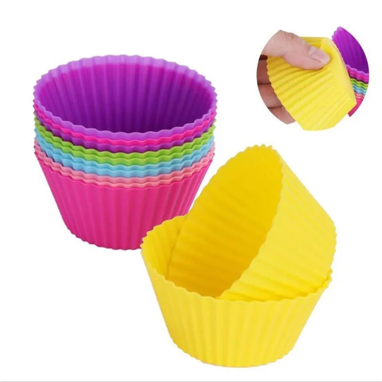 Stampi per muffin in silicone, riutilizzabili, 24 pezzi