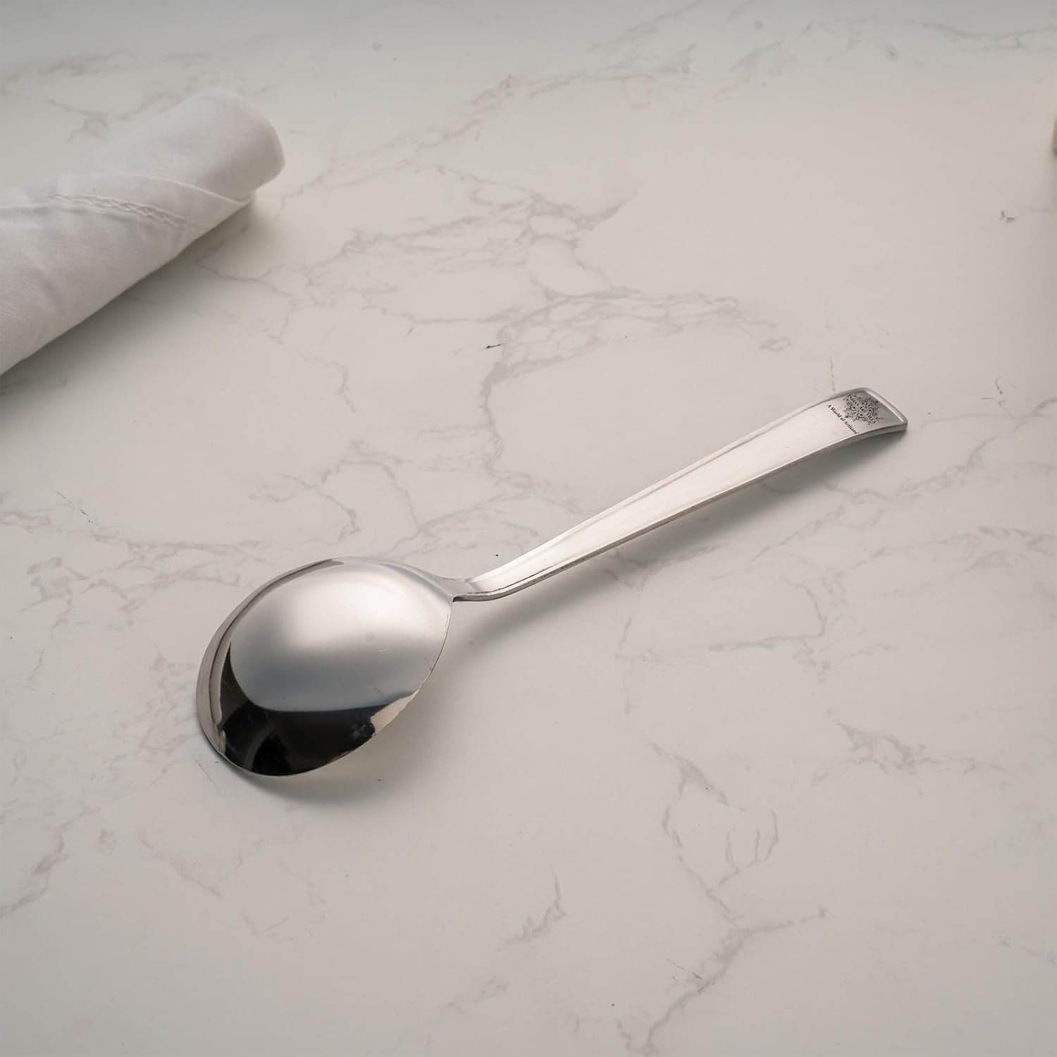 Indian Art Villa Stainless Steel Dessert Serving Spoon Plain Matt Finish, Dessert & Sweet Spoon for Home, Restaurant & Café Use, Tableware Spoon for Everyday Dining & Gifting, 7 Inch, Set of 4