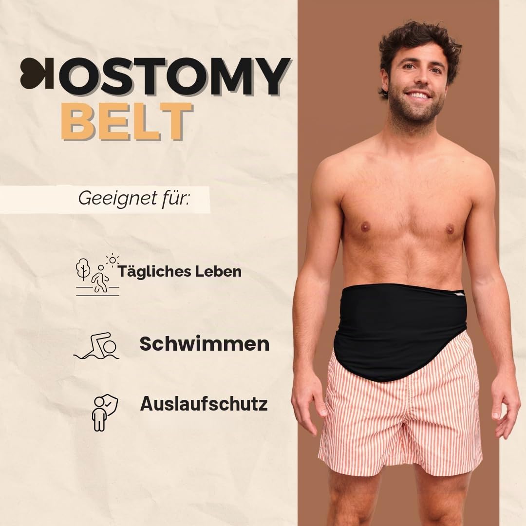 SIIL Stomagurt für Männer + Stoma Protector Guard | Kolostomie Stomabeutel Abdeckungen für Sport | Ileostomiegürtel | Stomabeutel Abdeckung | Stoma Wrap Bauch | Made in Europe (XL)