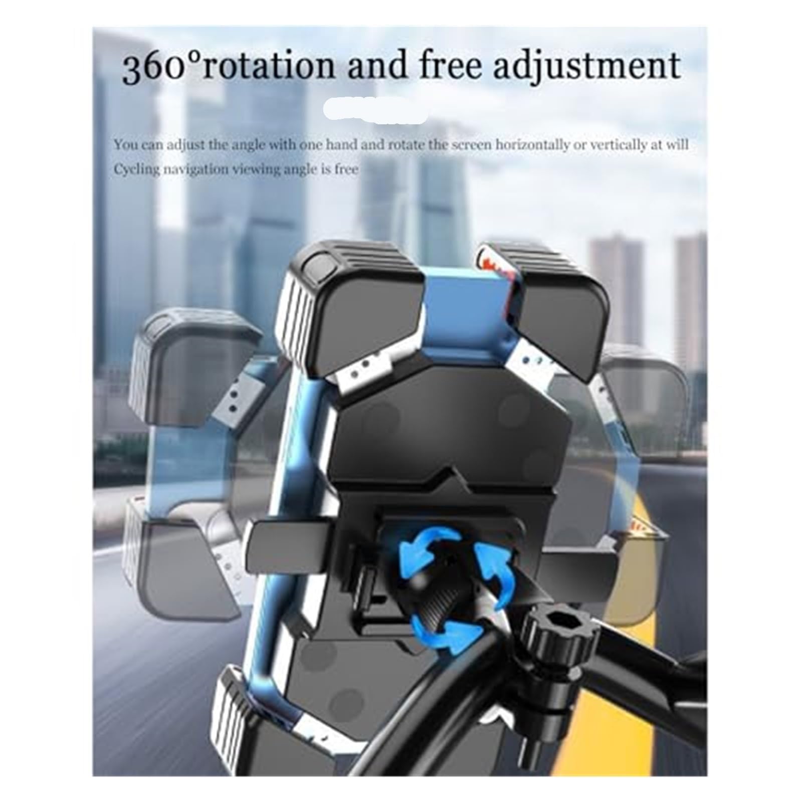 Soporte teléfono bicicleta Para Peugeot Para Satelis 125 2006-2016 Soporte Montaje Teléfono Para Motocicleta Soporte Giratorio 360 ​​° Teléfono Bicicleta Prueba Golpes(‎Yellow)