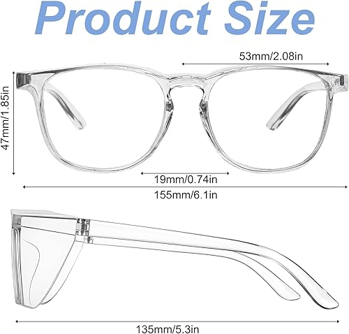 Miniatura 2 de Anteojos de seguridad, 2 unidades, anti niebla, protector de pestañas transparente, gafas de ducha con bloqueo de luz azul, gafas de protección para