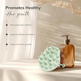 Sndyi Silicone Scalp Massager Hair Growth, Scalp Scrubber with Soft Silicone Bristles, Scalp Exfoliator for Dandruff Removal, Large Size Shampoo Brush, Wet Dry Scalp Brush for Long Thick Curly Hair