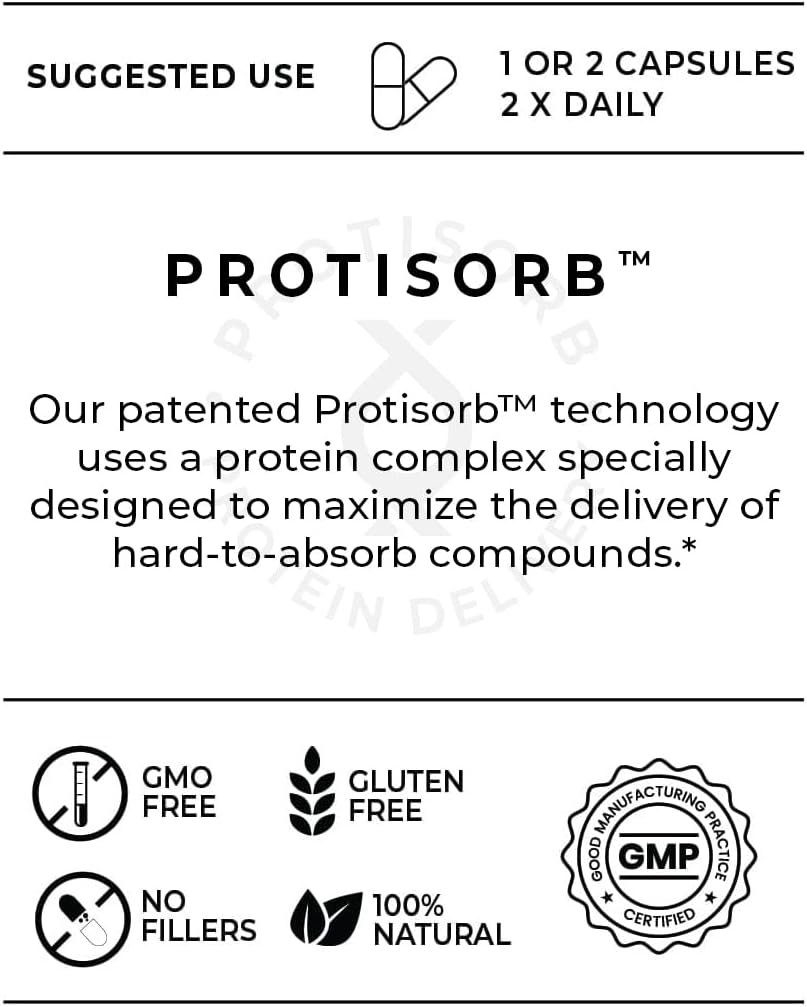 UltraCur Curcumin Complex Supplement - Ultra Bioavailable High Absorption Turmeric Curcumin Supplement for Joint, Muscle & Brain Support - Patented Protisorb for Premium Absorption – 120 Capsules