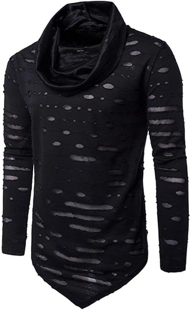 Amazon.com: ZYooh Fashion Hip Hop - Sudadera de manga larga con diseño de  agujero para hombre, diseño irregular : Ropa, Zapatos y Joyería