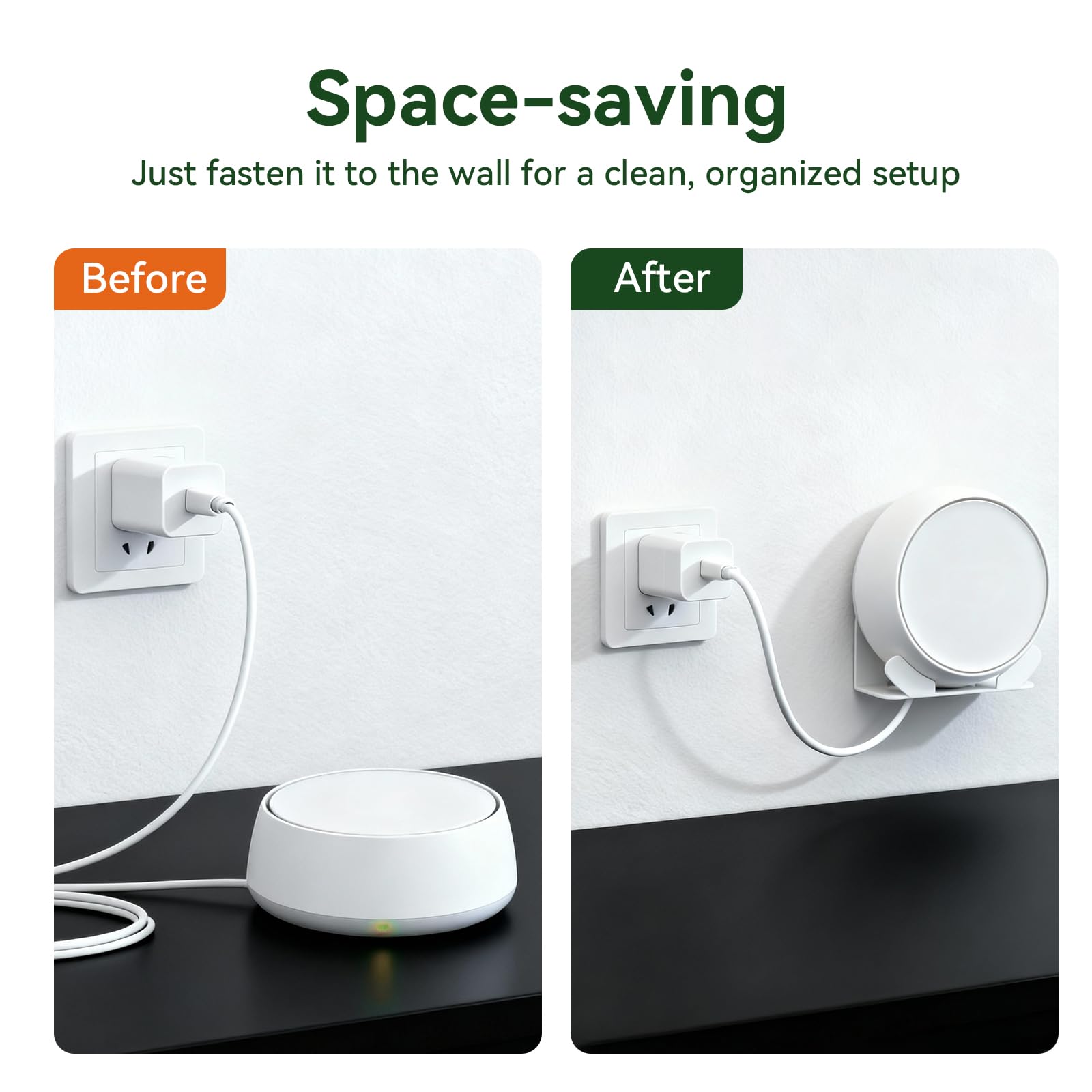 shinar Metalowy zestaw do montażu ściennego kompatybilny z TP Deco BE23 / BE25 / BE3600 / BE5000 Mesh WiFi 7 System oszczędzający miejsce, uchwyt biały, 1 opakowanie