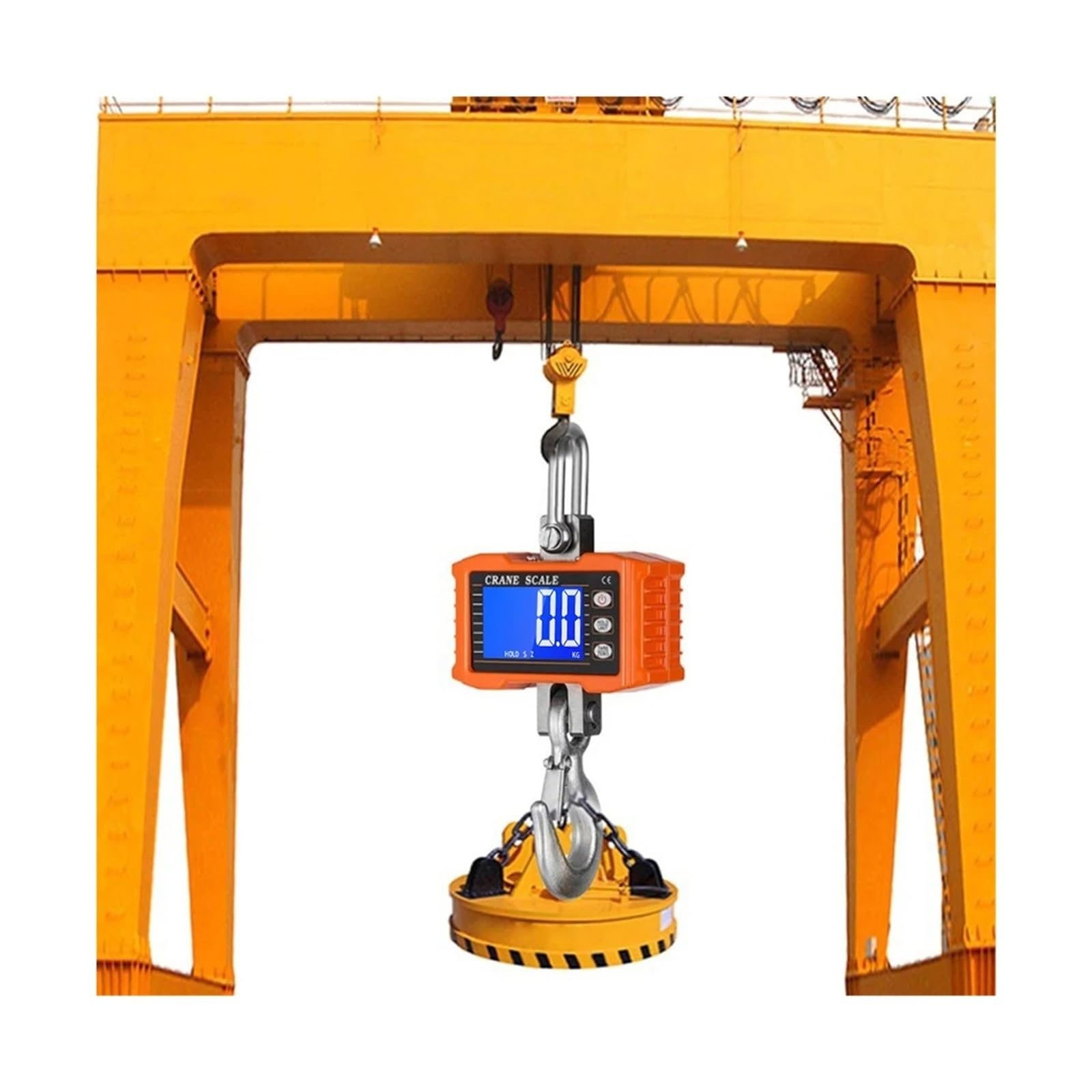 Bilancia sospesa, 1000kg/2204lb Bilancia digitale sospesa per gru | Dotata di display digitale leggibile e struttura robusta per cantieri e sollevamento industriale.