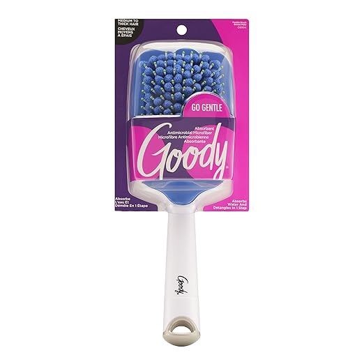 Goody Quikstyle Detangling Paddle Brush Absorbent Microfiber and Vented Back