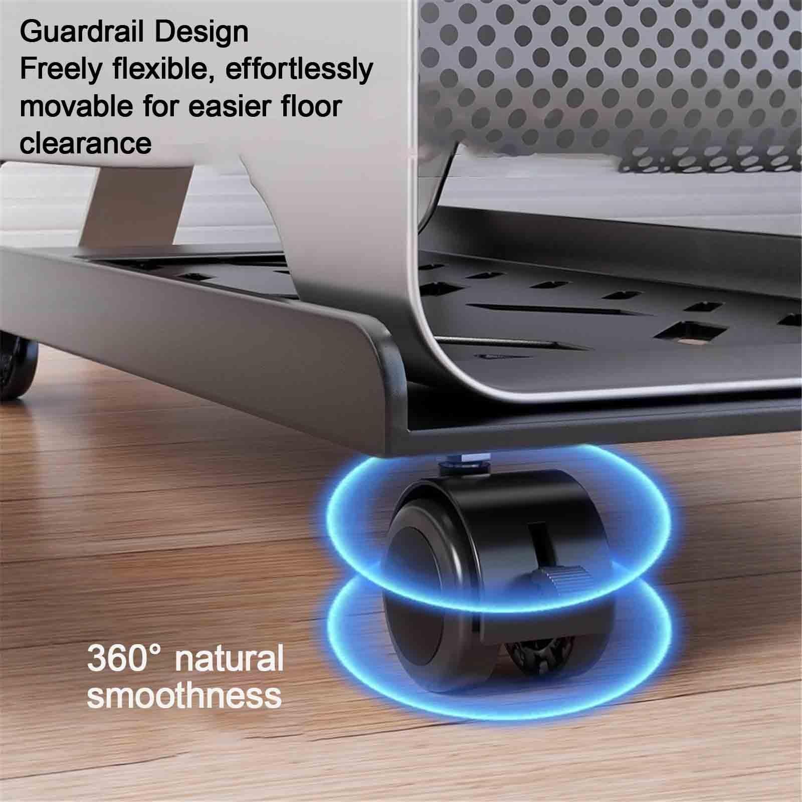 Metal Soporte para CPU Debajo del Escritorio Móvil Soporte para Pc Rotación De 360° Escritorio Carro para Pc para Suelo Disipación De Calor Esports(50 * 26cm,Black - Telescopic)