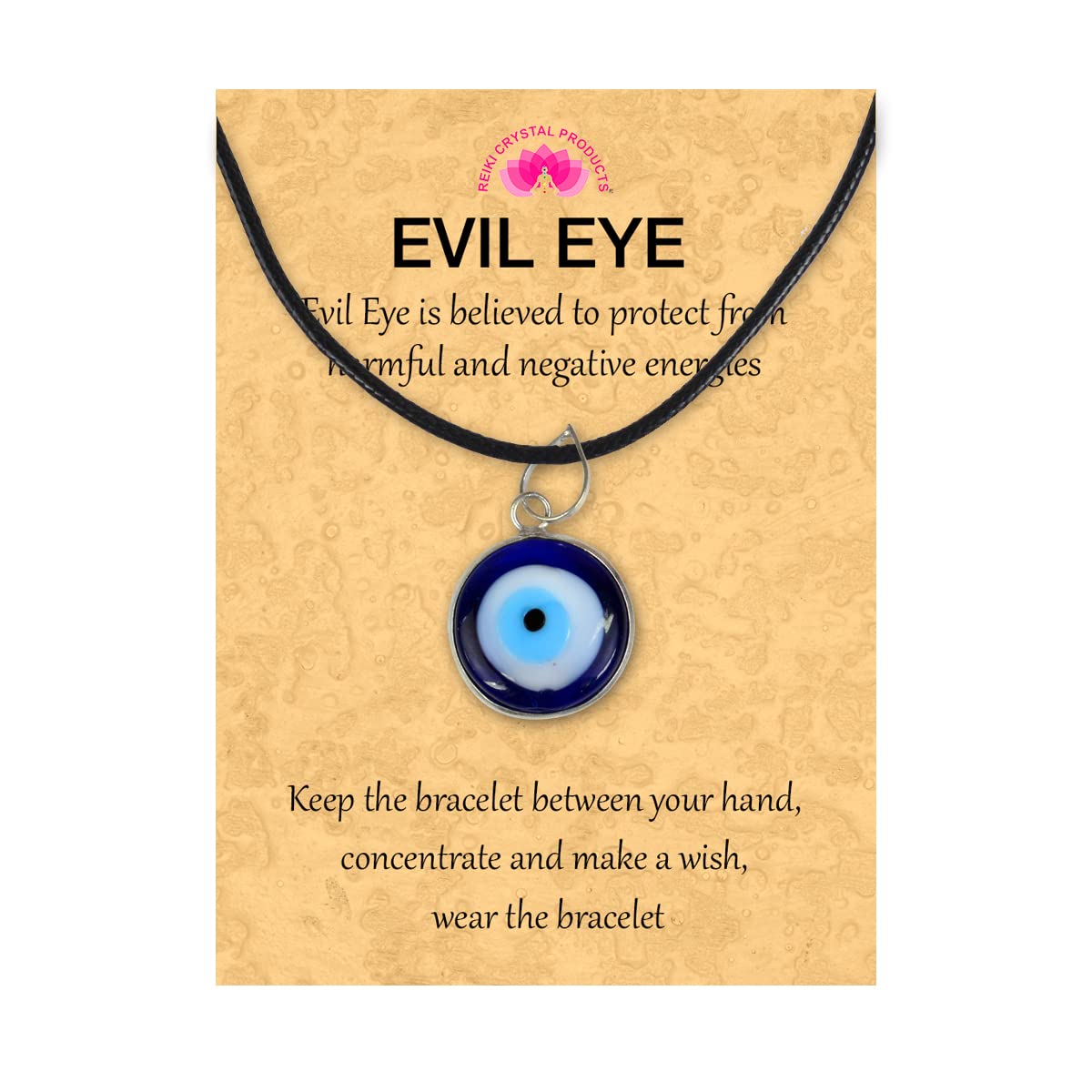 Reiki Crystal Products Blue Turkish Evil Eye Pendant | Black Thread Evil Eye Pendant Necklace for Women Men Lucky Protection, Size 20 mm (B09RQK7B3Z) Amazon Price History, Amazon Price Tracker