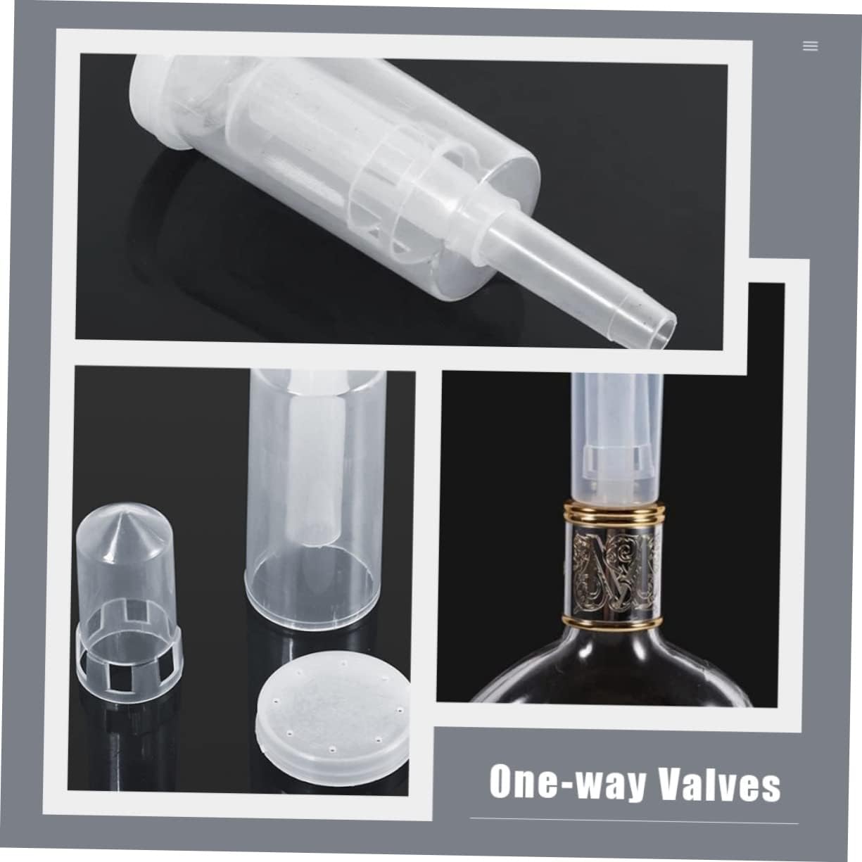 3 Piece Non Return Airlocks with Silicone Plugs for Wine Brewing