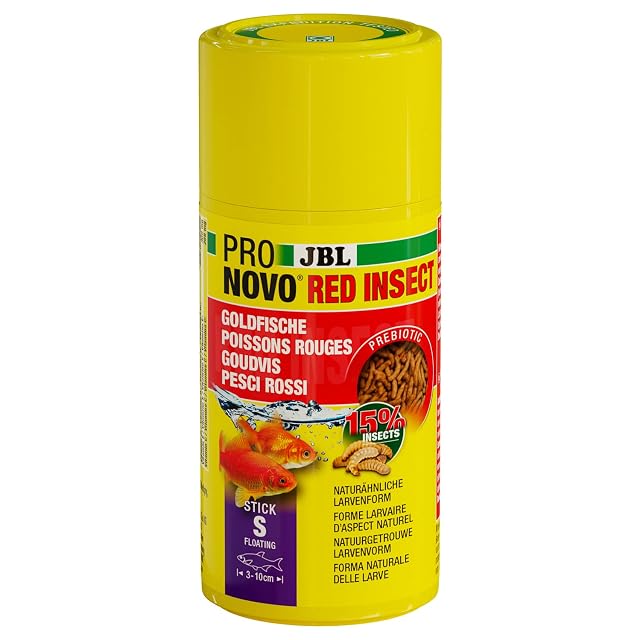 JBL PRONOVO Red Insect Stick, Alimento para Peces Rojos de 3-10 cm, palitos de Alimentos para Peces