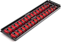 Vista 18 de TEKTON Unidad de 1/4 pulgadas x riel de enchufe de 13 pulgadas, 15 clips (rojo) OSR02115 Fabricado en Estados Unidos