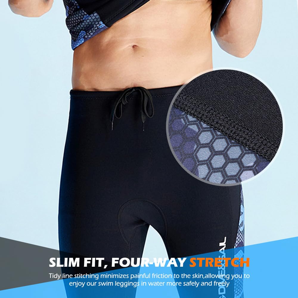 Pantalon de plongée en néoprène pour homme 2 mm avec cordon de serrage réglable à la taille pour le surf, la plongée, le kayak