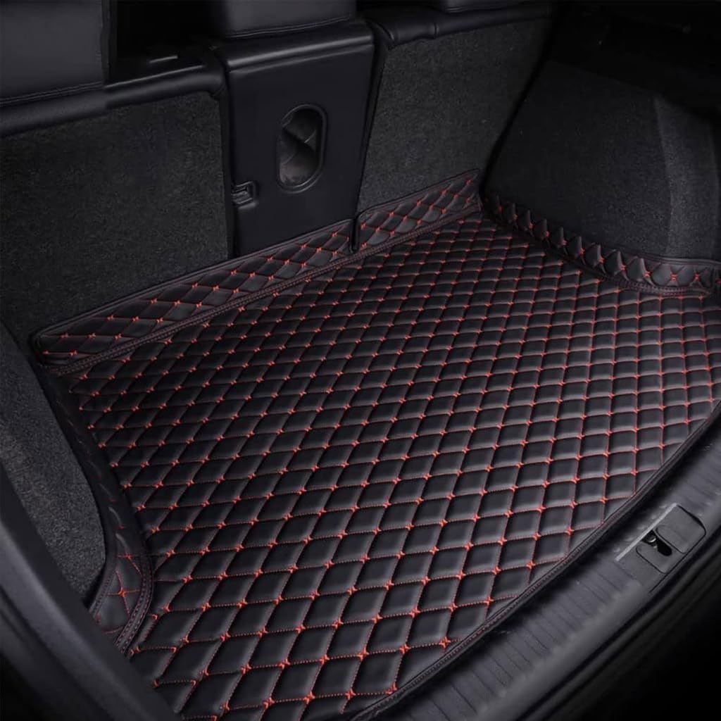 Woniyal Car Trunk Mat for BMW 1er | Typ F20 & F21 | Bj. 2015-2017, Custom Fit Luxury Leather Cargo Liner Waterproof All Weather Rear Protective Mats Non Slip Black Red