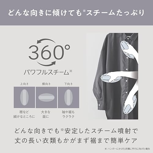 Miniatura 6 de Panasonic NI-FS690 - Vaporizador de ropa, potente vapor de 360 100V solo importación de Japón modelo 2023 (negro) (azul congelado)