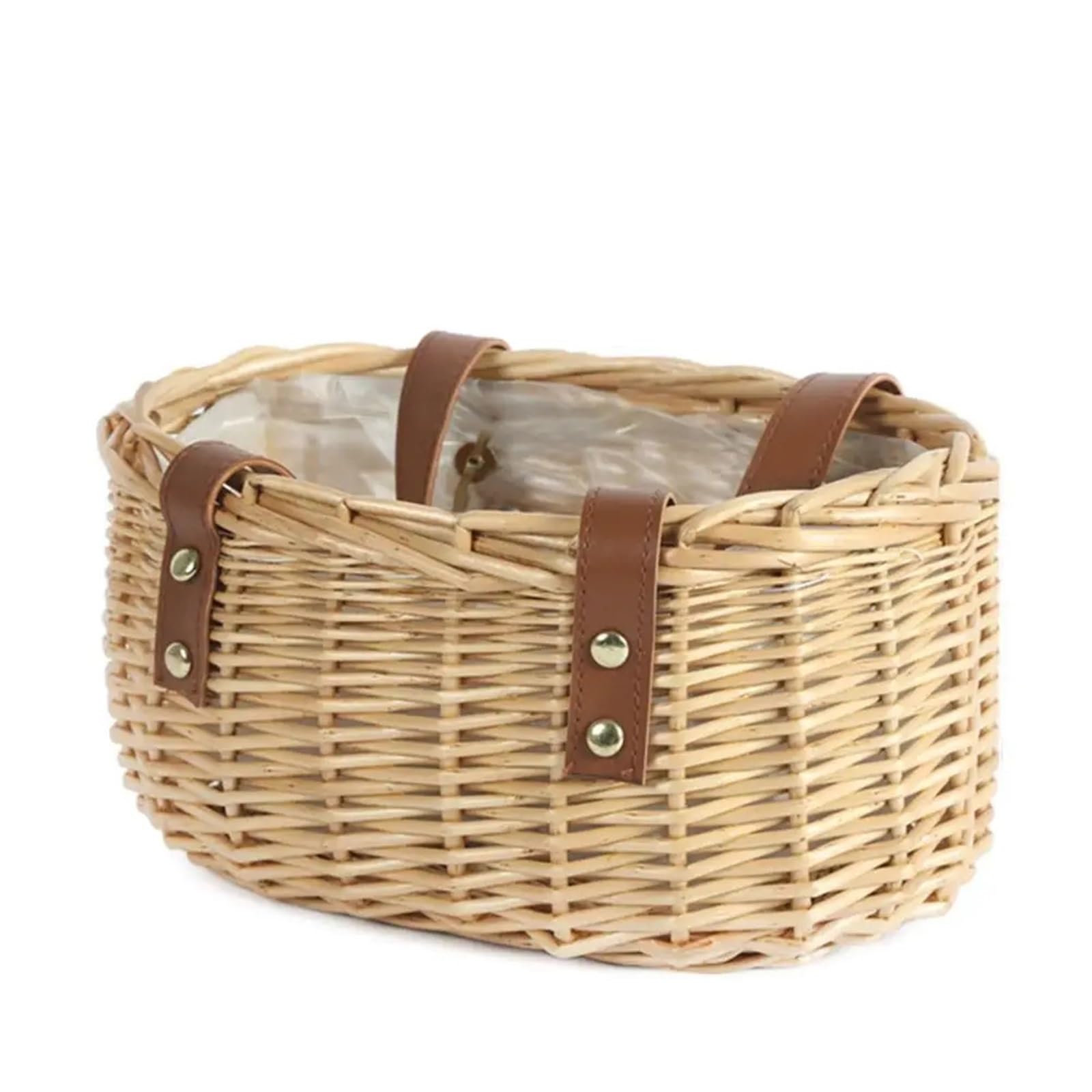 JFNKLFG Woven Plant Pot Small Flower Basket Arrangement Willow Rattan Woven Wicker Half Moon Storage With Handle Baskets(Color 5)