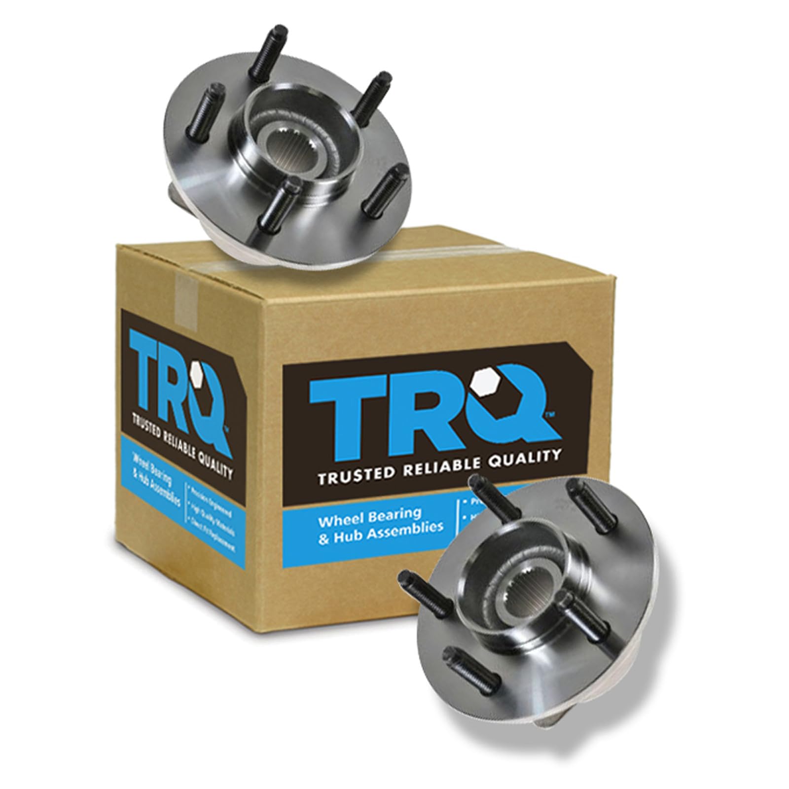 TRQ 2 Piece Front Wheel Bearing &amp; Hub Assembly Set 4WD