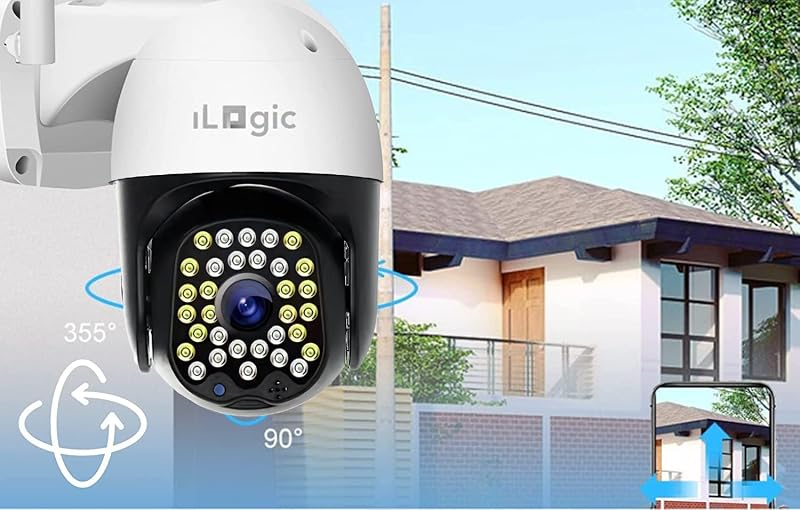 iLogic Kültéri WiFi Biztonsági Kamera - 360° PTZ, 3MP Felbontás, 4x Zoom, Vízálló, Éjjellátó, TUYA/Smart Life Kompatibilis, Mozgásérzékelés