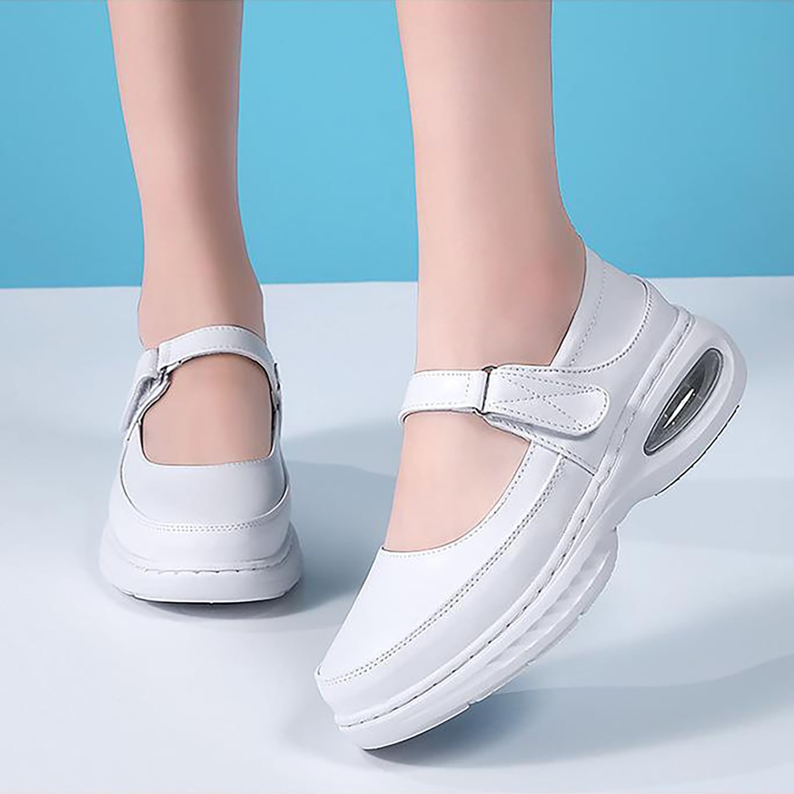 Zapatos de Trabajo para Mujer - Zapatos médicos Transpirables de EVA con Suela Suave y Suela Gruesa - Zapatos de Trabajo Ligeros y cómodos, Ideales para enfermería,White 1,37 EU