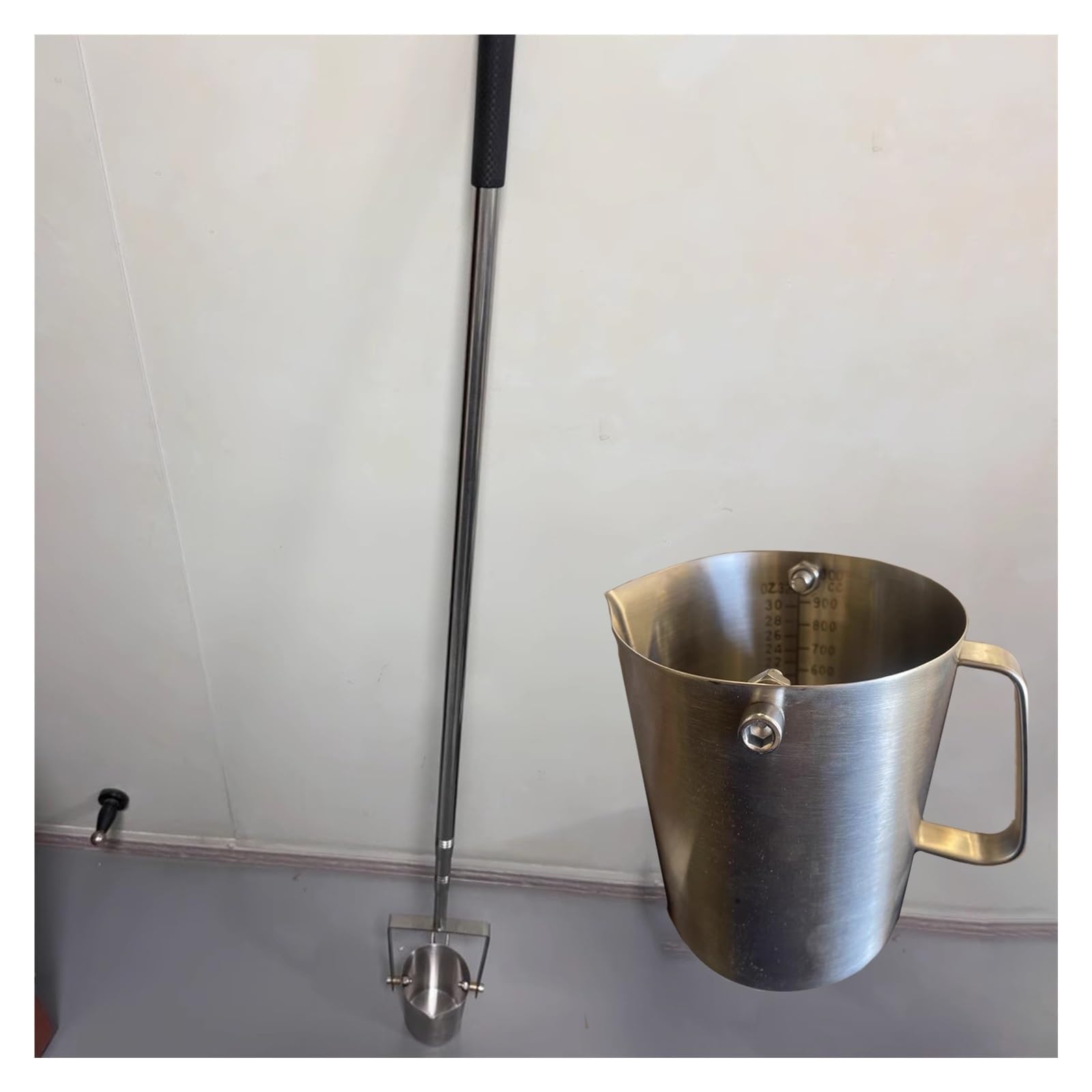 Muestreadores de laboratorio Ajustable Muestreador de Agua con Pico de Águila Y Graduado, Río/Pozo/Piscina Cucharón para Muestras de Agua, Cazo para Líquidos de 2 5 8 12 16 Pies de Largo(Stainless Ste