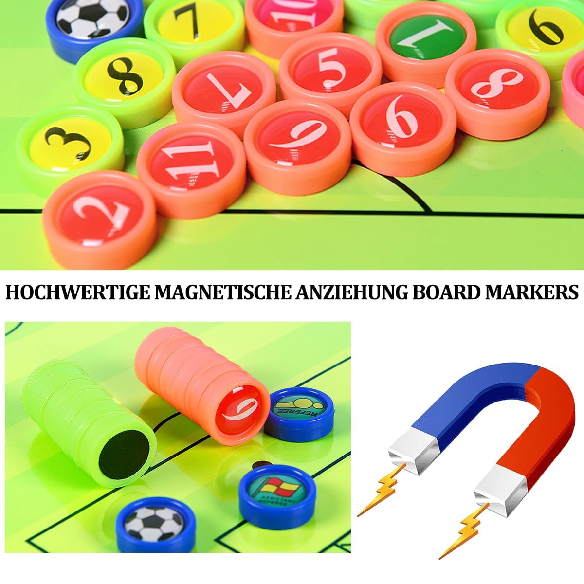 Tableau Tactique Football Magnétique Pliable JIZZU | 26 Figurines + Chrono + Sifflet | Entraîneur Pro