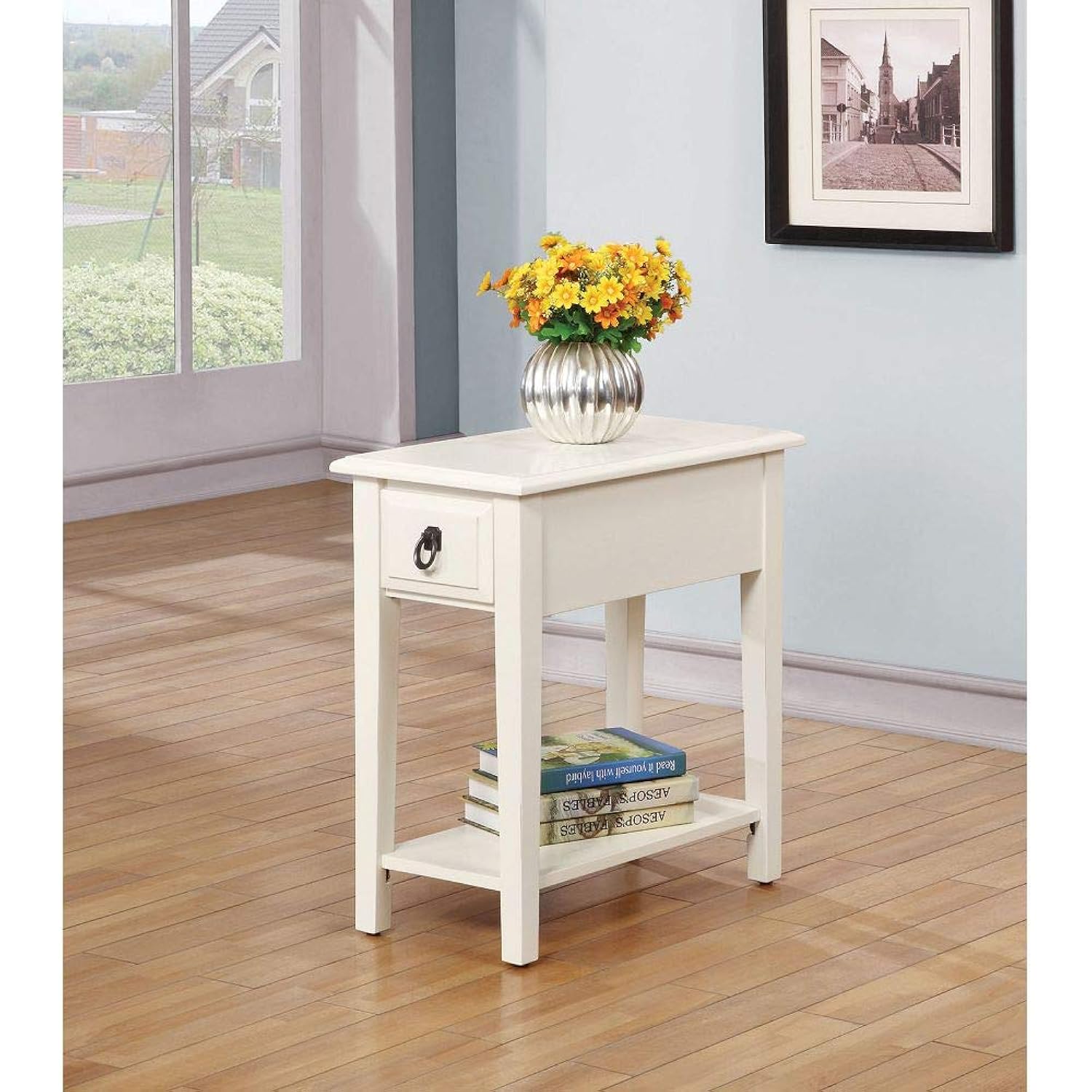 Side Table with Storage Small Size Great for Limited Space