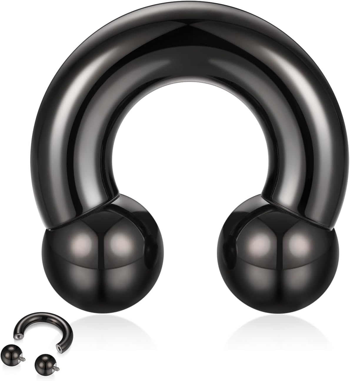 GAGABODY Septum Jewelry Unisex Nose Rings Hoop G23 Titanium Horseshoe Large PA Ring 12G 10G 8G 6G 4G 2G 0G Internally Threaded Circular Barbell Stretched Gauges Ear Piercing 10mm-19mm