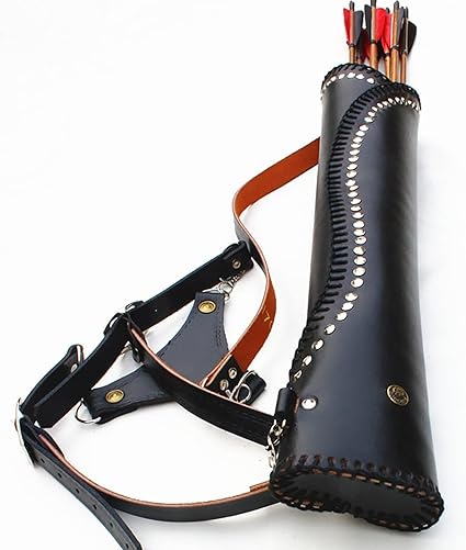 SHARROW Pfeilköcher Taillengehängt - Traditioneller Köcher Für Bogen, 30 Pfeile, LH/RH