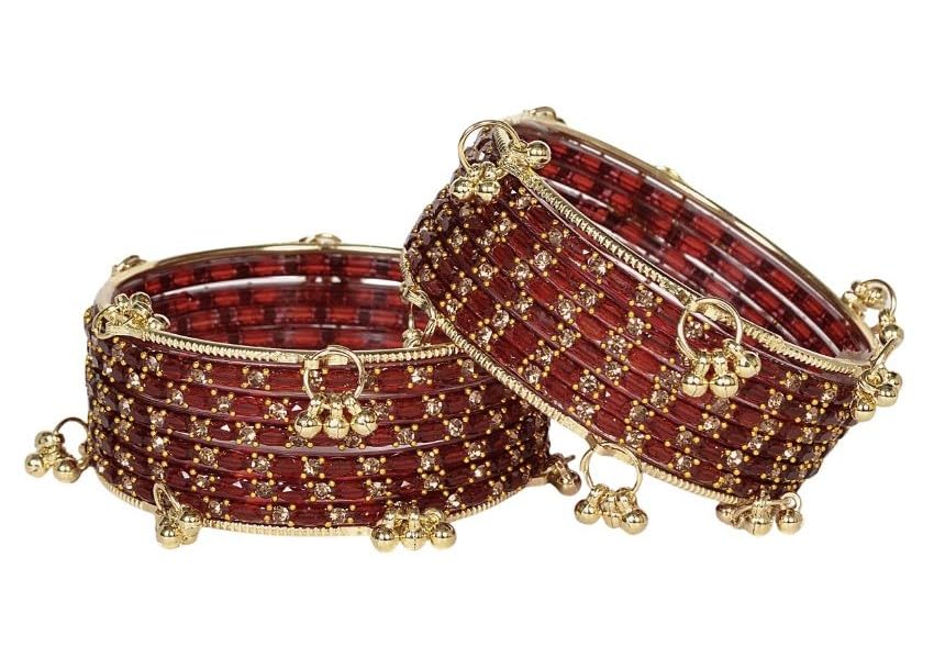 Image of Swara Creations Kashmiri Ghungroo Raindrop Bangles Combo Set | for Women and Girls|Set of 16 Pcs (SKU417)
