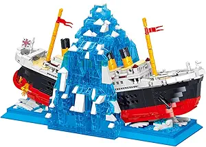 Iceberg Titanic Building Blocks Sets,Creative Bookshelf Toy Building Set,Ideal Gift for Reading Enthusiasts(1202PCS)-Toys Gifts for Adult