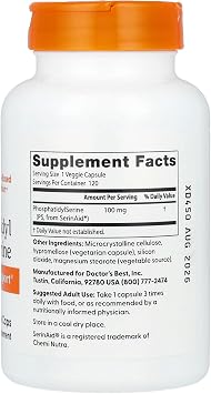 Best Phosphatidyl Serine, 100 mg, 120 Veggie Caps, Doctor Best