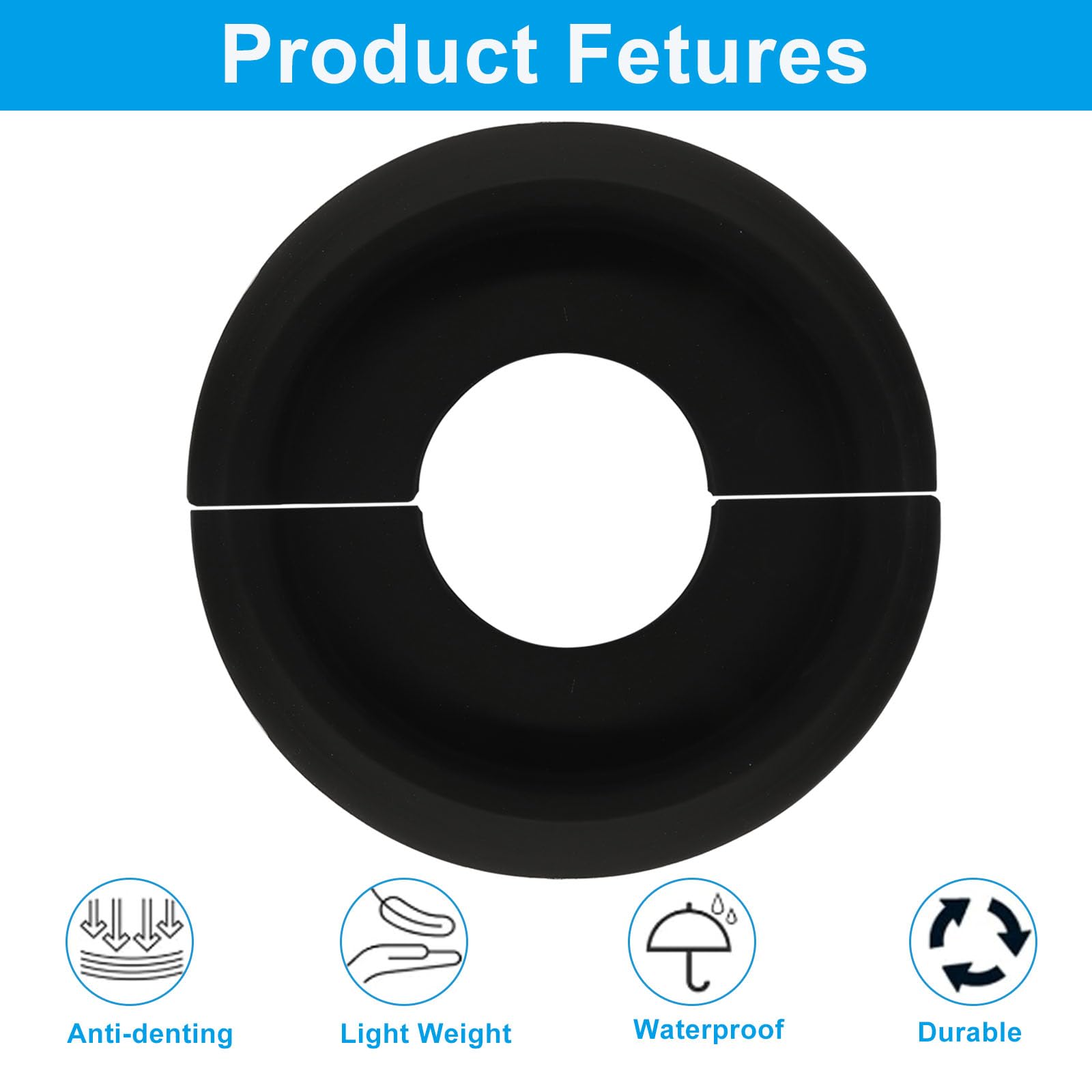 Zorfeter Split Molded Ceiling Medallion, Black, 10"OD x 4"ID — Amazon image 3