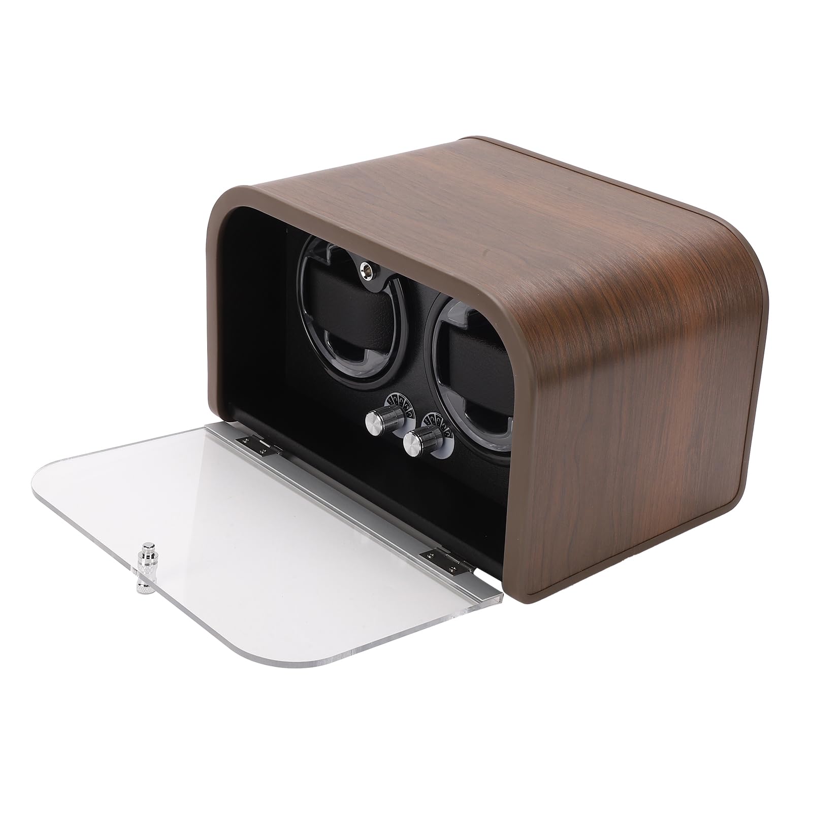 VGEBY Caricabatterie per Orologi, Silenzioso 10 dB con Display LED Vetro, 5 Modalità Rotazione Orologi Automatici, Elegante Decorazione da Scrivania
