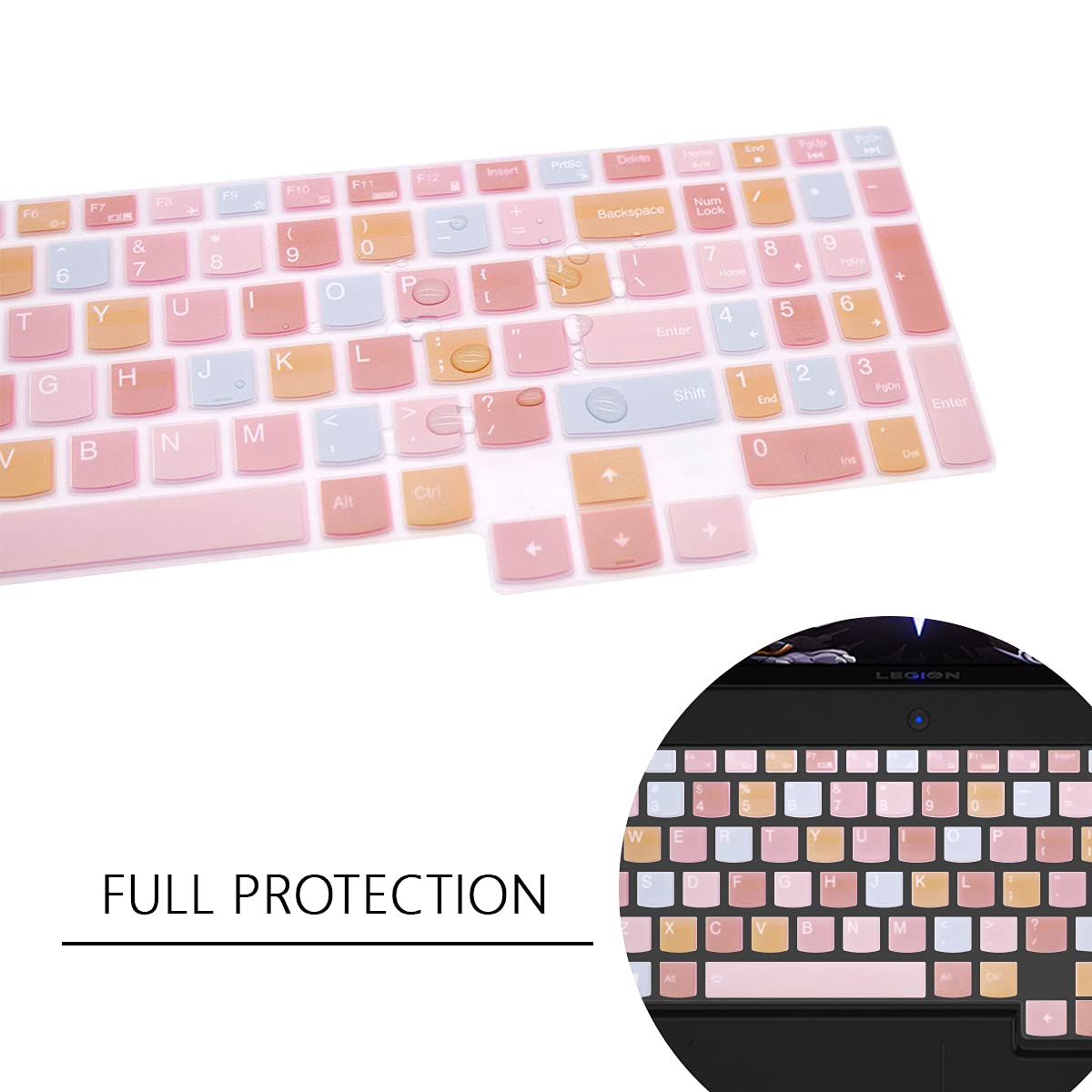 Cover in silicone per tastiera Lenovo Legion 5/per Lenovo Legion 5 Series Legion 5 5i 5p 5pi 15.6" e 17.3" per tastiera Legion Protezione della pelle - Rosa dolce cuore