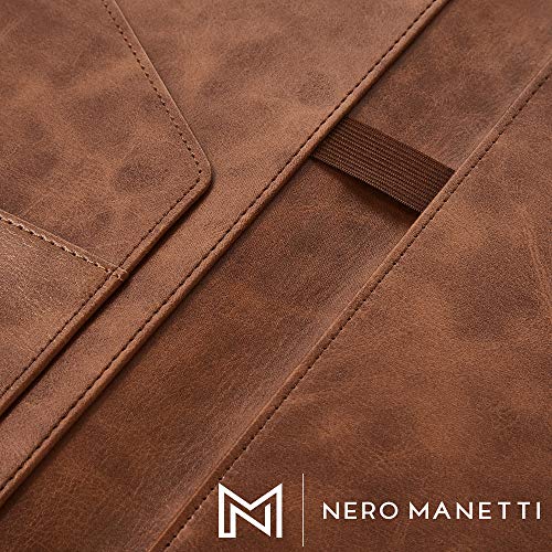 Porte-documents en cuir PU NERO MANETTI, le carnet de notes professionnel marron à offrir