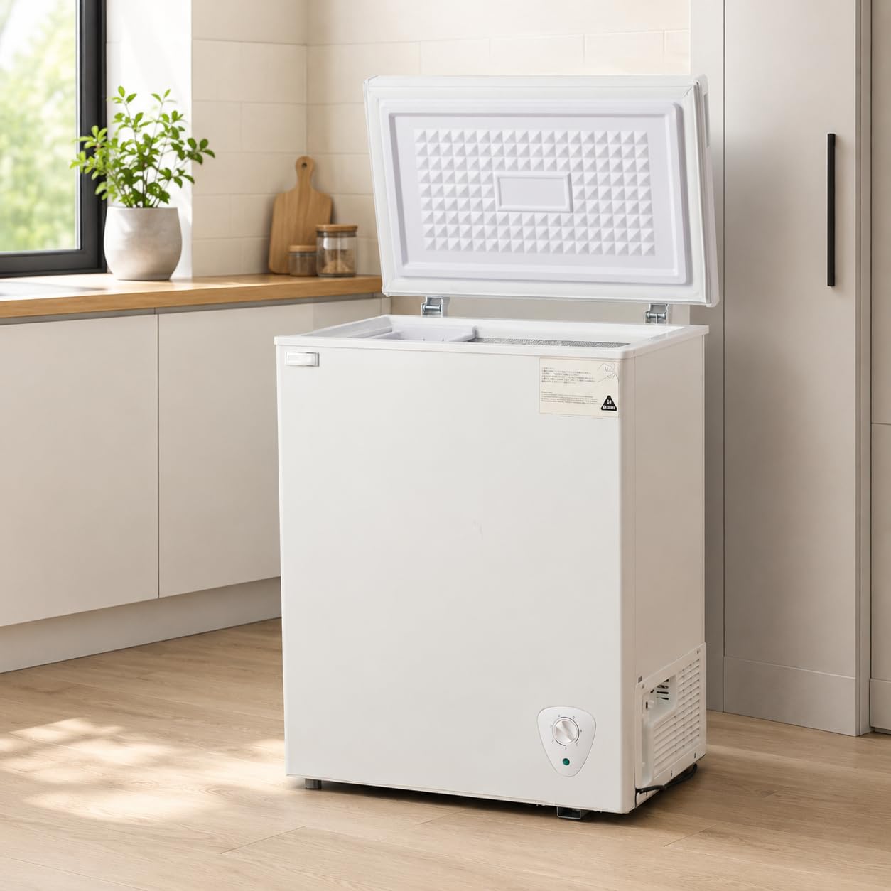 【新品】90Lチェストフリーザー 上開き バスケット付き コンパクト ホワイト Amazon.co.jp: HIROHRTV 冷凍庫 90L チェストフリーザー 上開き
