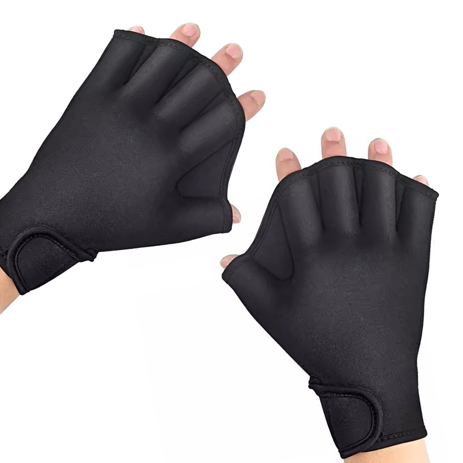 Aquatic Handschuhe 1 Paar,Schwimmhandschuhe Webbed Handschuhe Schwimmflossen Wasserdicht Schwimmhandschuhe mit Einstellbare Trageschlaufe Paddel Trainingsschwimm Handschuhe für Erwachsene (L)
