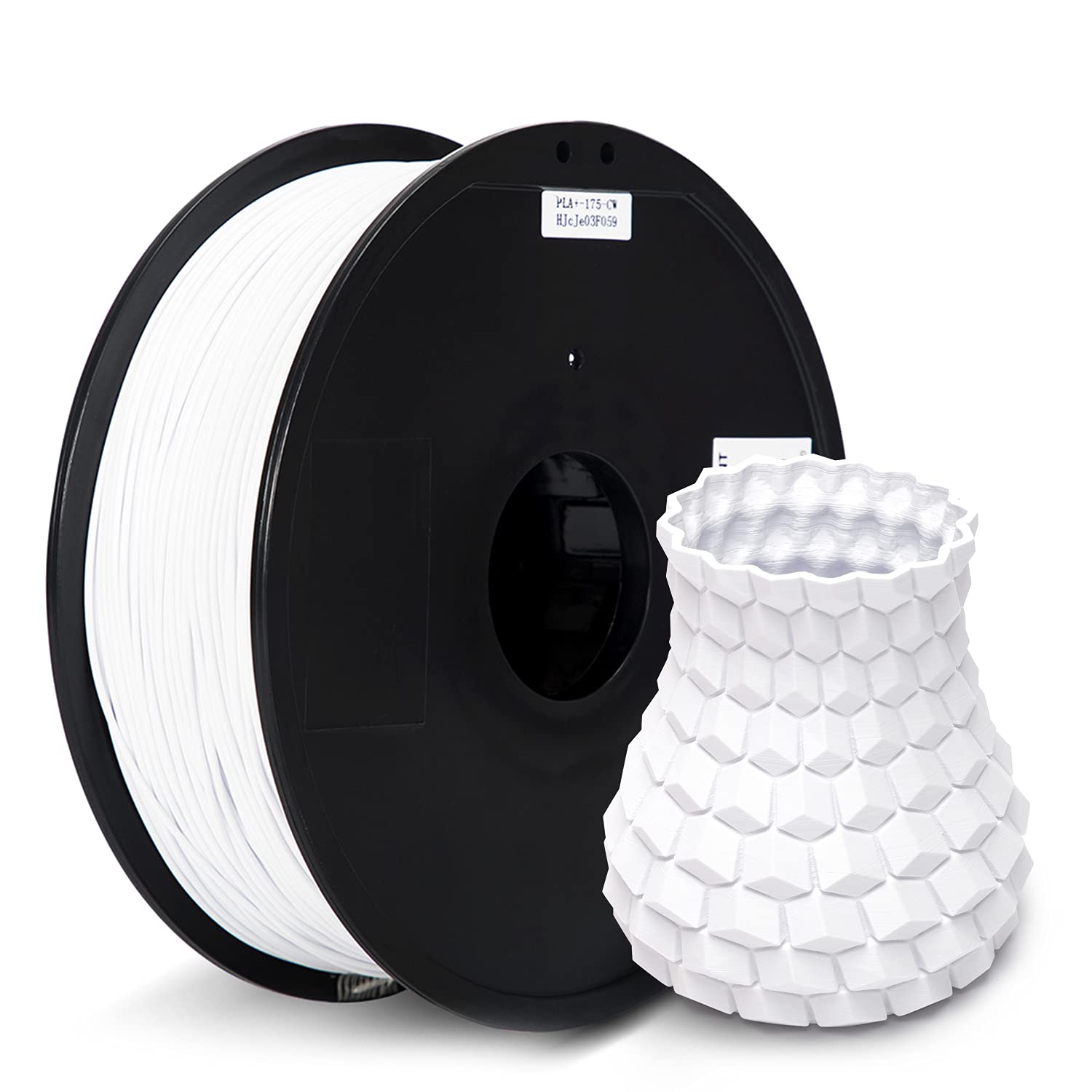 Inland PLA Plus (PLA+) 3D Printer Filament 1.75mm - PLA Pro Dimensional Accuracy +/- 0.03 mm - 1 kg Spool (2.2 lbs) – Fits Most FDM/FFF Printers – Odor Free, Clog Free 3D Printing Filaments - White