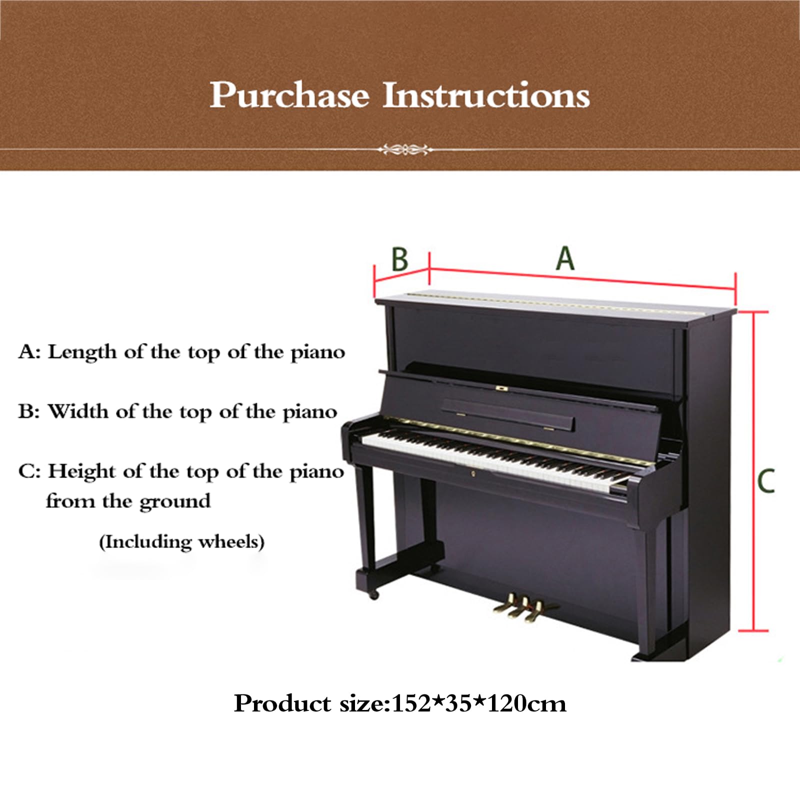 Funda Protectora para Piano,Funda para Piano Vertical,Cubierta De Polvo De Piano,Impermeable,A Prueba De Humedad Y Polvo,Protector Solar,para Piano Vertical Vertical