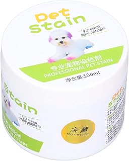 Tinte para el Cabello de Perro Transparente y Seguro para Mascotas para Coloración de Cuidado Permanente y Semipermanente 100 Ml (amarillo dorado)