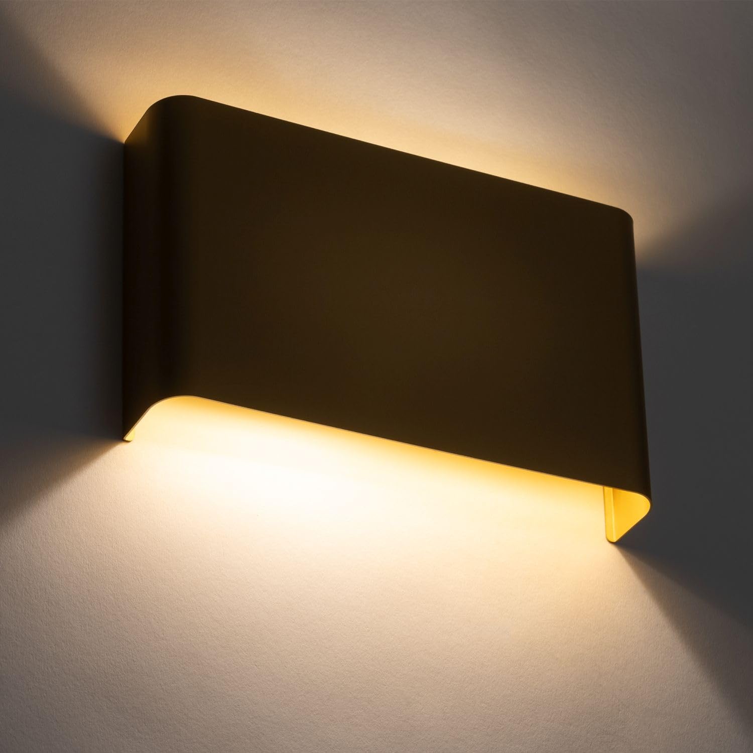 Lampada da parete per interni, applique oro, luce up-down, scala, L:25 cm, G9, 2 luci, piatta, angolare, corridoio, soggiorno, applique camera da letto