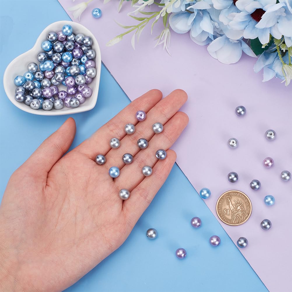 Perlas De Vidrio Nacarado Rosado - 8 Mm, 100 Unidades - Ideales Para Hacer Bisutería, Pulseras, Collares Y Manualidades