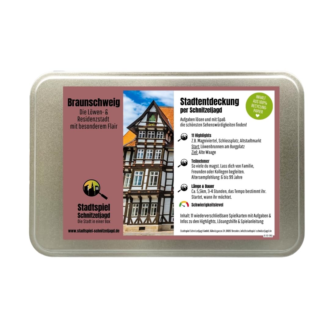 Stadtspiel Schnitzeljagd Braunschweig Altstadt - Entdeckertour | Stadtrallye durch die Altstadt – ideales Erlebnisgeschenk für Touristen & Einheimische, perfekt für Teamevents