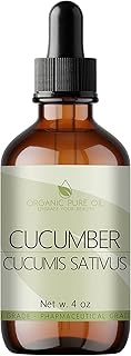 OPO Cucumber Seed Oil - 4 oz Glass & Dropper - 100% Pure Cold Pressed Unrefined Natural Non GMO Vegan Cleansing Moisturizing Hydrating Premium Grade A Extra Strength Hair Face Skin Body Nails Cuticles