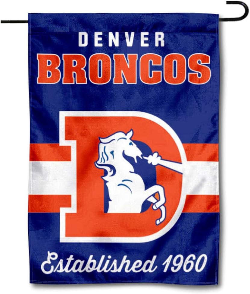 Broncos Throwback Retro Vintage Garden Flag Double Sided Banner