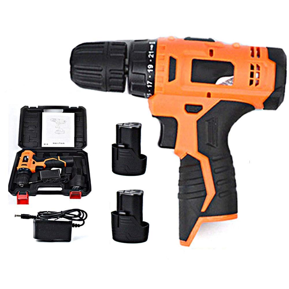 Trapano Avvitatore Elettrico 12V, 1300mAh Li-Ion, velocità Variabile, Frizione 21 + 1, per Forare Muri, Mattoni, Legno, Metallo
